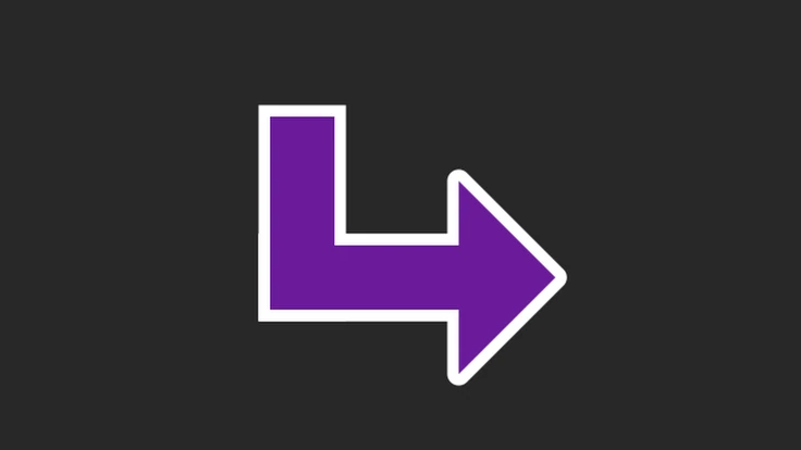 L字アウトライン矢印